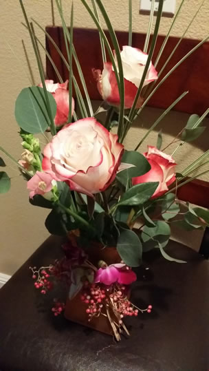 Pink Rose Snap Dragon Viburnum Berries